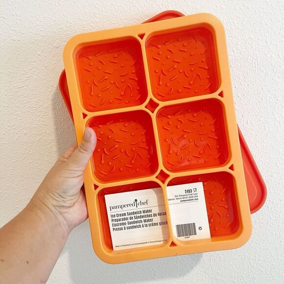 Pampered Chef Ice Cream Sandwich Maker Mold Orange #2493 - Picture 4 of 6